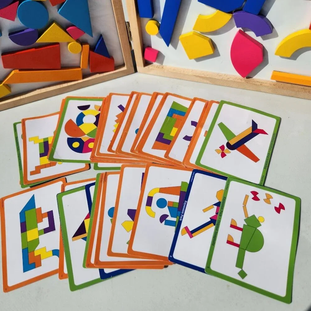Mindware Imagination Magnets Imaginets Wood Geoform Wooden Magnetic Blocks and M